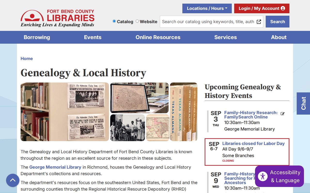 Sienna residents directory George Memorial genealogy resources