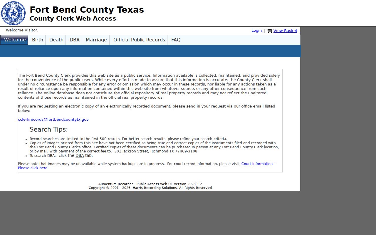 Sienna resident lookup Fort Bend County Clerk public records gateway